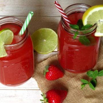 Erdbeer-Rhabarber Limonade