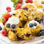 Süßkartoffel Muffins mit Blaubeeren
