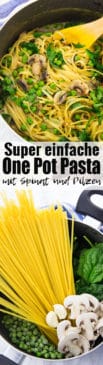One Pot Pasta mit Spinat