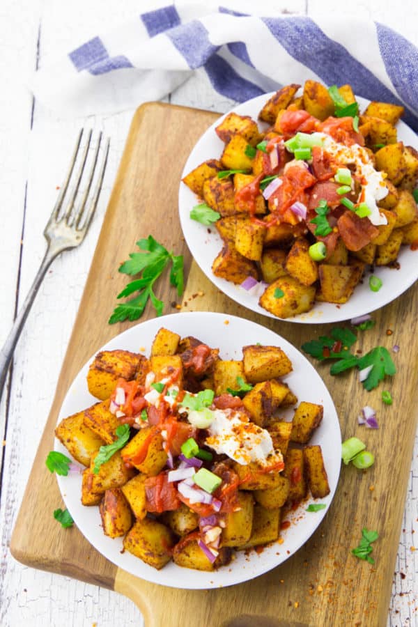Patatas Bravas mit Aioli und Salsa Vegan Heaven